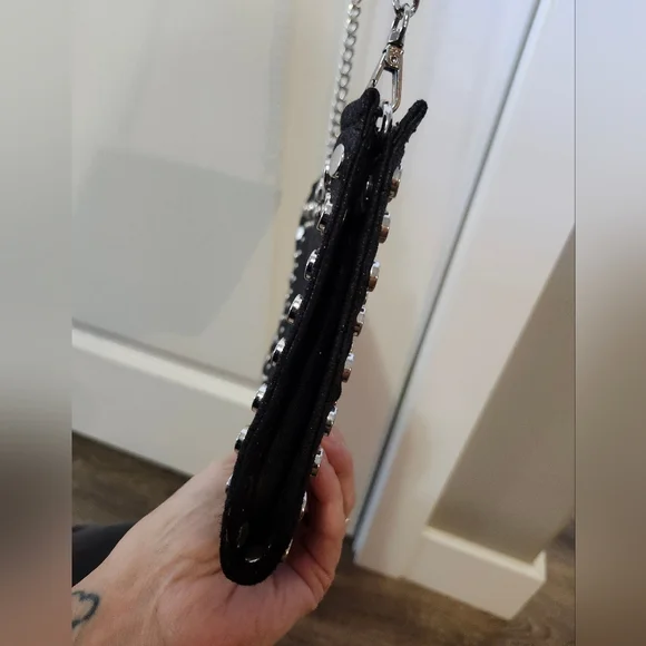 Nwot Zara Black Studded Chain Crossbody Bag . Firm $. - Picture 8 of 10
